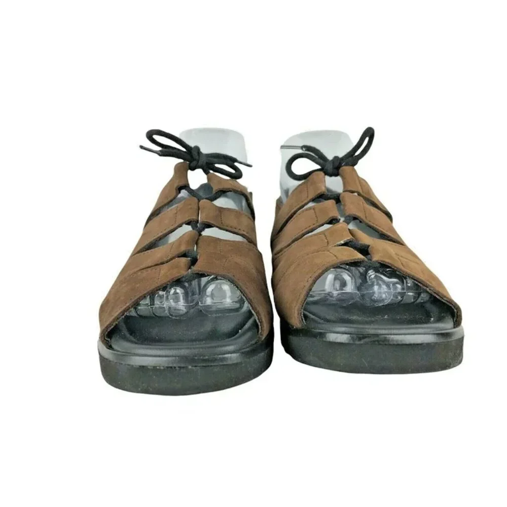 Volks‎ Walkers Girls Brown Leather Adjustable Buckle Strappy Sandals Size US 7.5